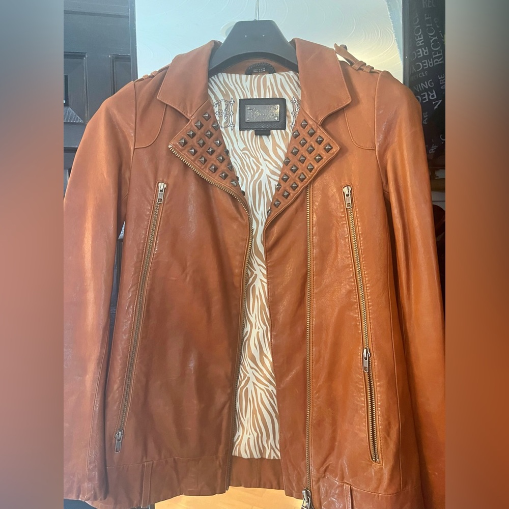 Mackage Letecia Jacket Studded Lamb Leather / Cognac